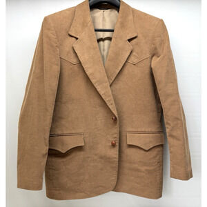 Vintage PIONEER WEAR Men's 46R Brown Corduroy Lined Western Sport Coat